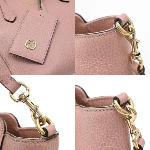 GUCCI Logo Swing Mini 2Way Shoulder Hand Bag Leather Pink GHW Italy 16KA851 - Picture 10 of 13